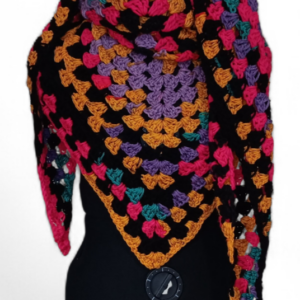 Neon Rainfall / Lightweight Triangle Shawl